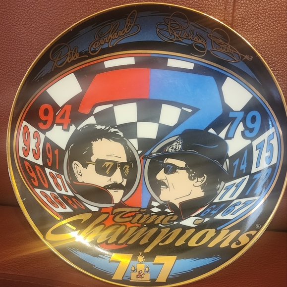 Dale Earnhardt | Richard Petty. 7 time champions commemorative plate MR - Picture 1 of 3